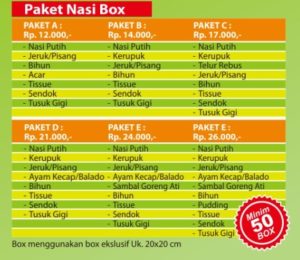 Paket Nasi Box, Catering Aqiqah Tsabitah Jakarta Utara